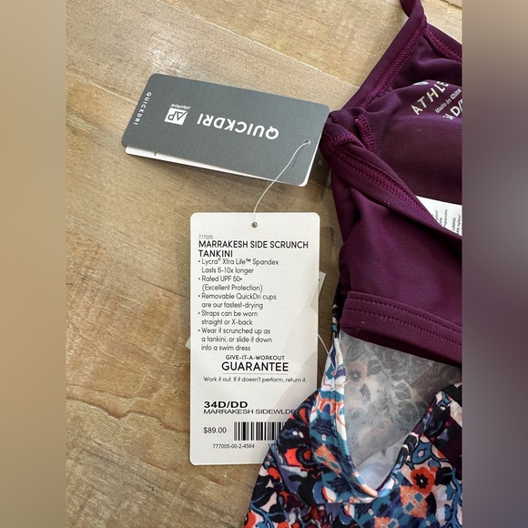 ATHLETA Marrakech Side Scrunch Tankini NWT bikini swim top - Picture 15 of 15